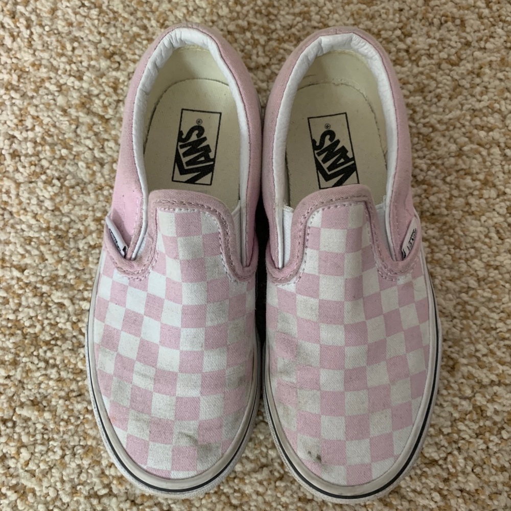 Girls pink checkered vans